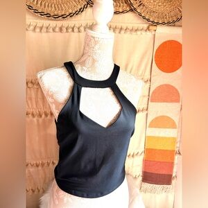 bebe Black Cutout Tank Top